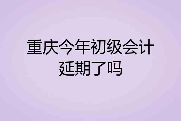重庆今年初级会计延期了吗