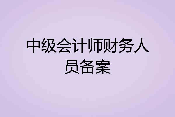 中级会计师财务人员备案