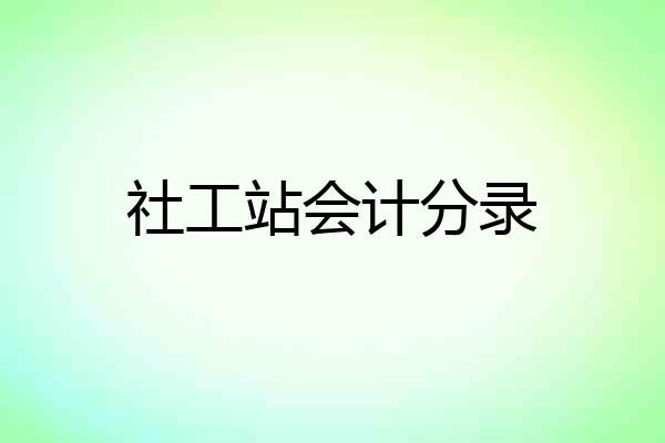 社工站会计分录