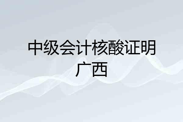 中级会计核酸证明广西