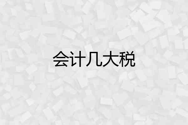 会计几大税