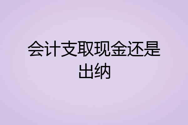 会计支取现金还是出纳