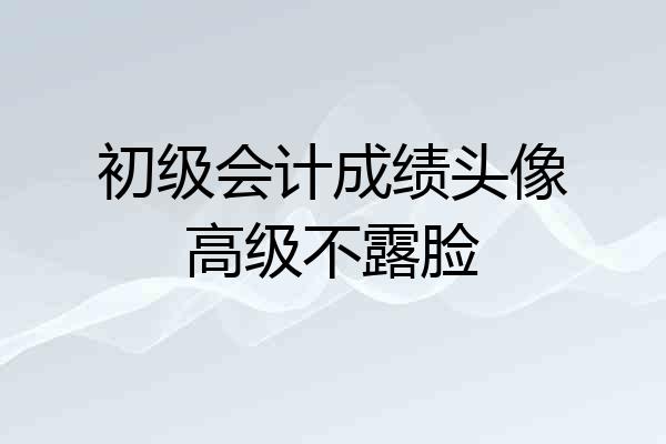 初级会计成绩头像高级不露脸