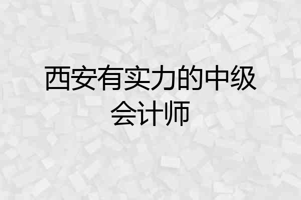西安有实力的中级会计师