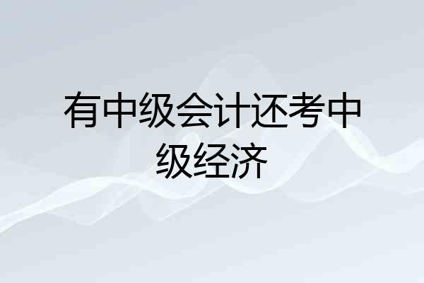 有中级会计还考中级经济