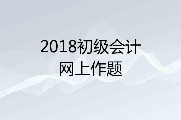 2018初级会计网上作题