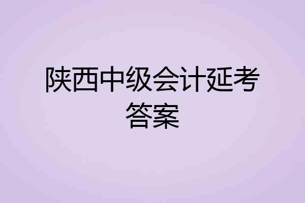 陕西中级会计延考答案