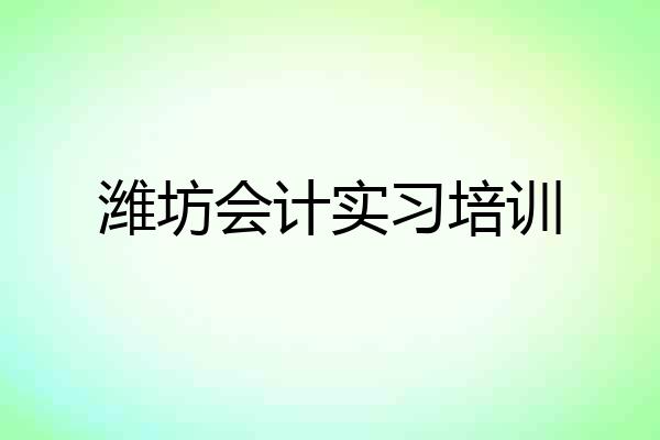 潍坊会计实习培训