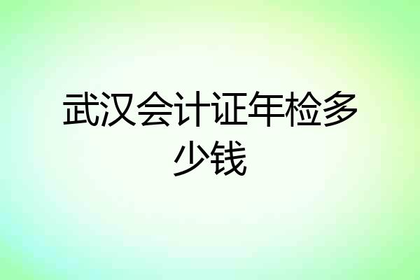 武汉会计证年检多少钱