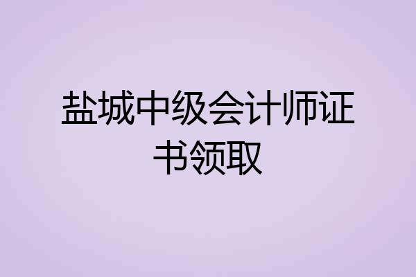 盐城中级会计师证书领取