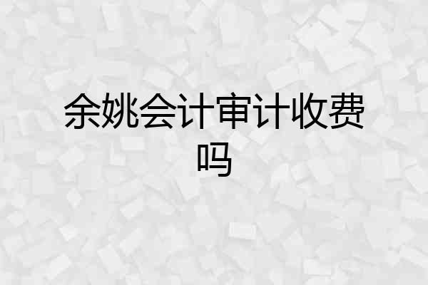 余姚会计审计收费吗
