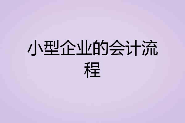 小型企业的会计流程