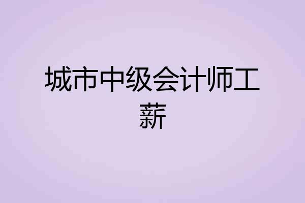 城市中级会计师工薪