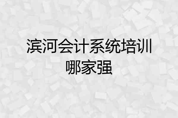 滨河会计系统培训哪家强