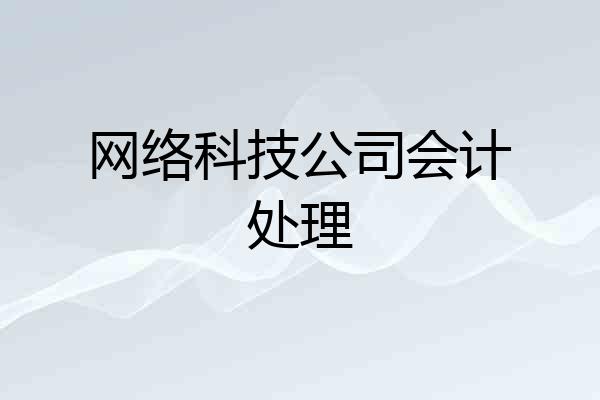 网络科技公司会计处理