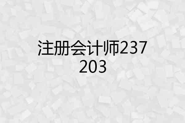 注册会计师237203