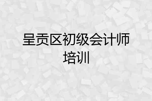 呈贡区初级会计师培训
