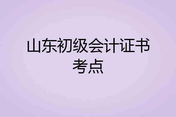 山东初级会计证书考点