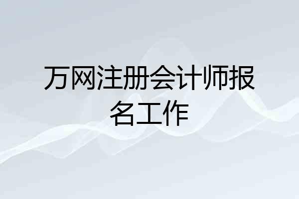 万网注册会计师报名工作