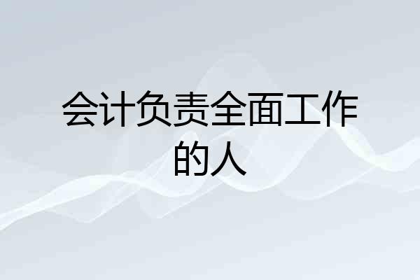 会计负责全面工作的人
