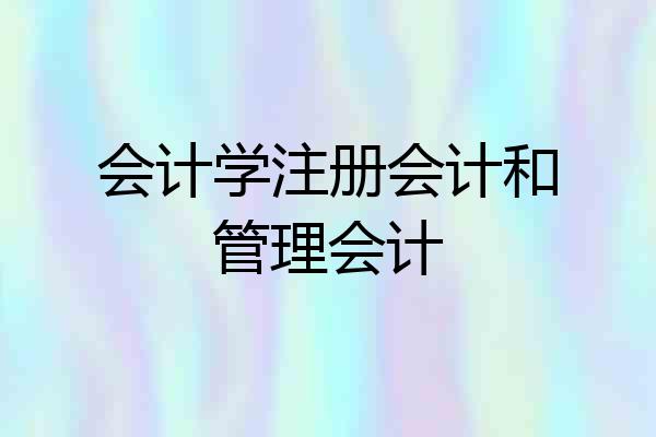 会计学注册会计和管理会计
