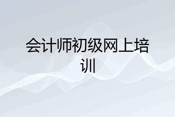 会计师初级网上培训