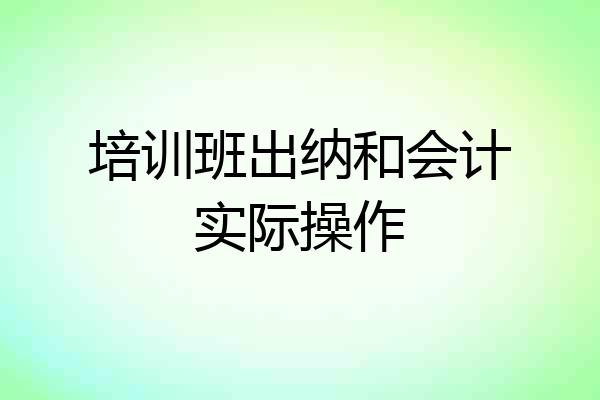 培训班出纳和会计实际操作