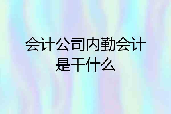 会计公司内勤会计是干什么