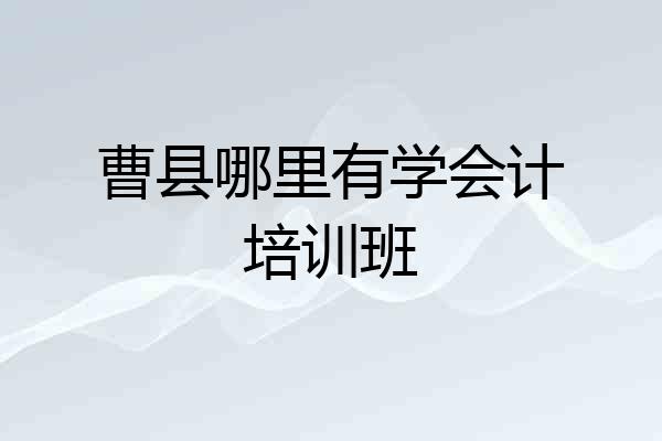 曹县哪里有学会计培训班