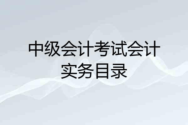 中级会计考试会计实务目录