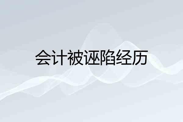 会计被诬陷经历