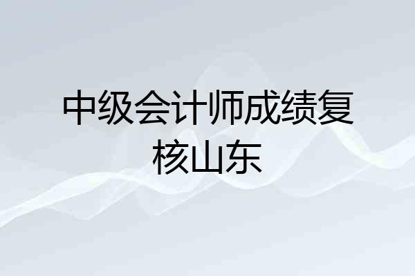中级会计师成绩复核山东