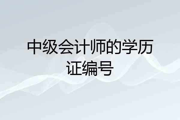 中级会计师的学历证编号