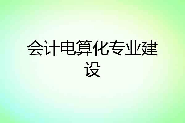 会计电算化专业建设