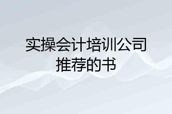 实操会计培训公司推荐的书