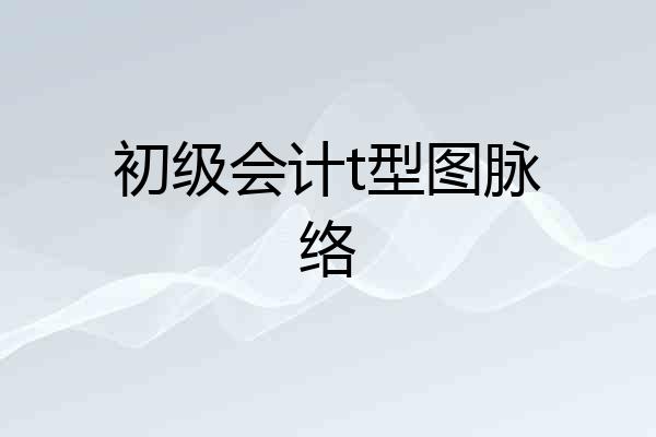 初级会计t型图脉络