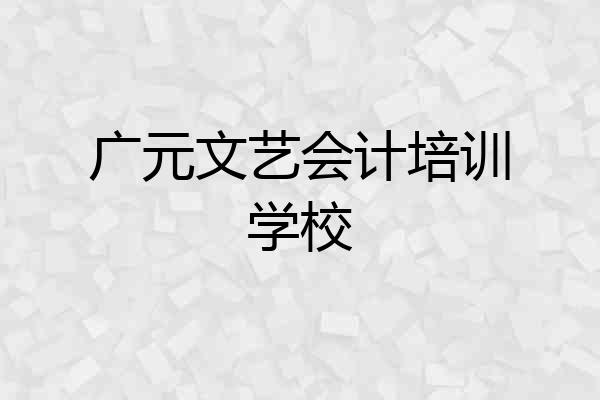 广元文艺会计培训学校