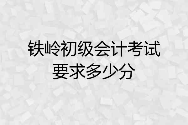 铁岭初级会计考试要求多少分