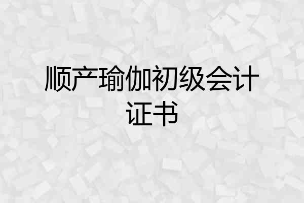 顺产瑜伽初级会计证书