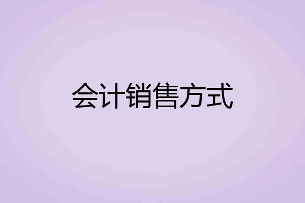 会计销售方式