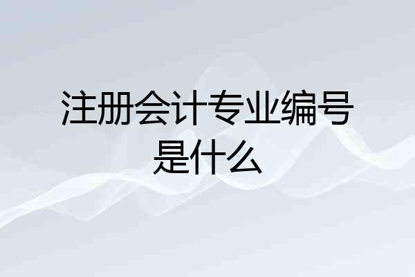 注册会计专业编号是什么