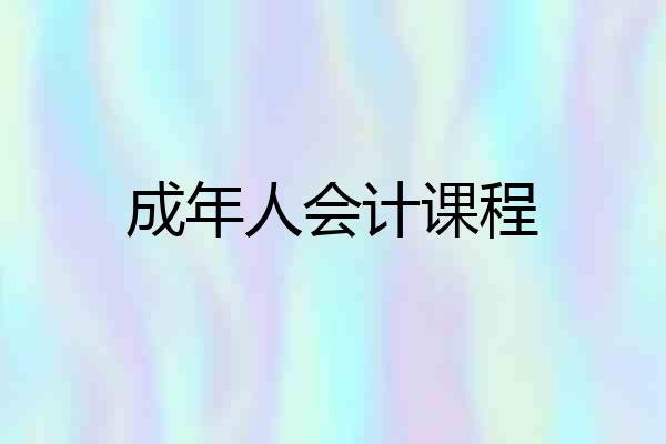 成年人会计课程
