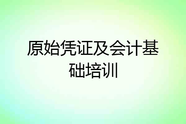 原始凭证及会计基础培训