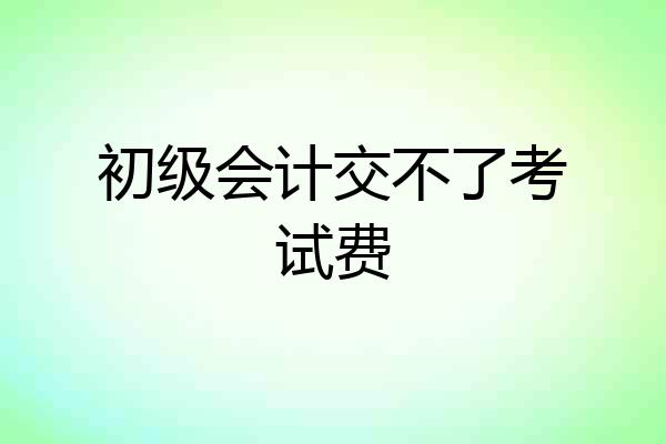 初级会计交不了考试费