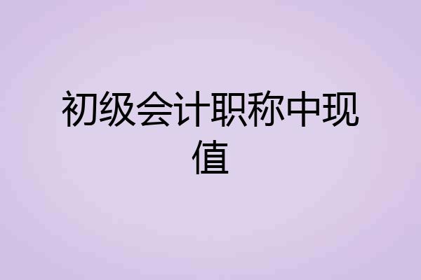初级会计职称中现值