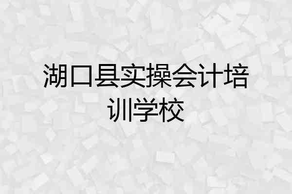 湖口县实操会计培训学校