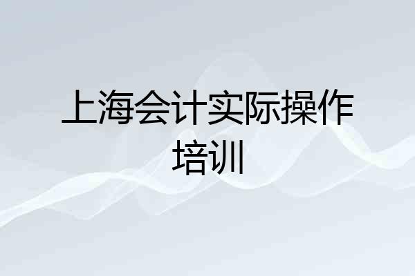上海会计实际操作培训