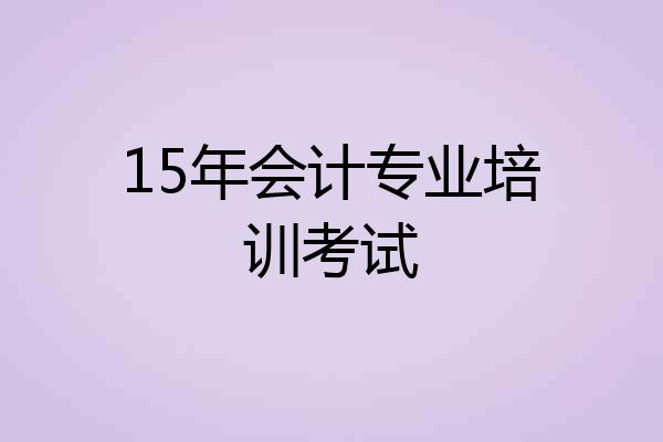 15年会计专业培训考试