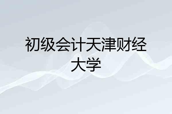 初级会计天津财经大学