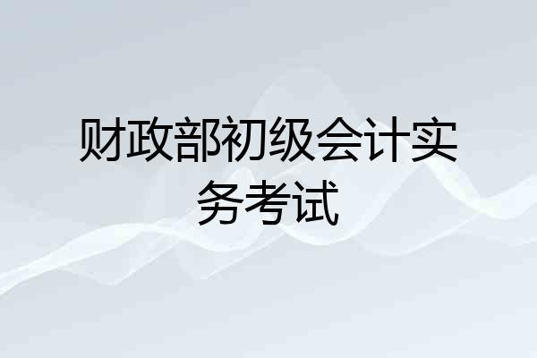 财政部初级会计实务考试
